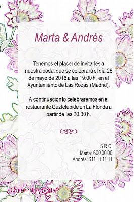 Invitación con muestra de S.R.C. 3