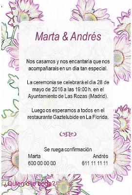 Invitación con muestra de S.R.C. 2