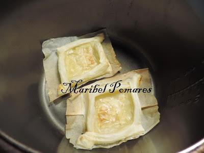 Tartaletas de hojaldre a la carbonara.