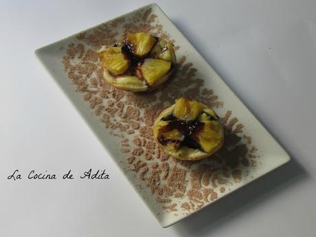 Pasteles, de crema, con piña