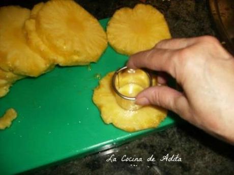 Pasteles, de crema, con piña