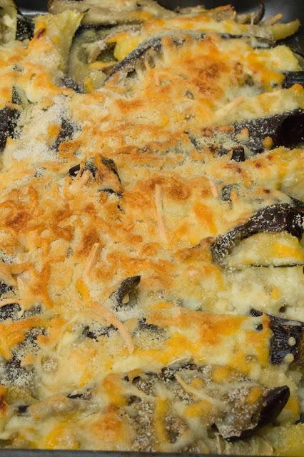 Verduras con queso a la miel gratinadas