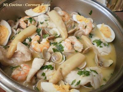 ROSADA A LA MARINERA CON ALMEJAS MALAGUEÑAS Y LANGOSTINOS