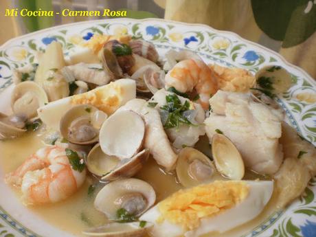 ROSADA A LA MARINERA CON ALMEJAS MALAGUEÑAS Y LANGOSTINOS