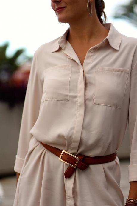 Nude Shirt Dress