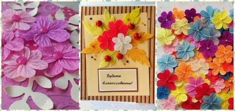 Flores de papel crepe para decorar cajas de regalo o tarjetas