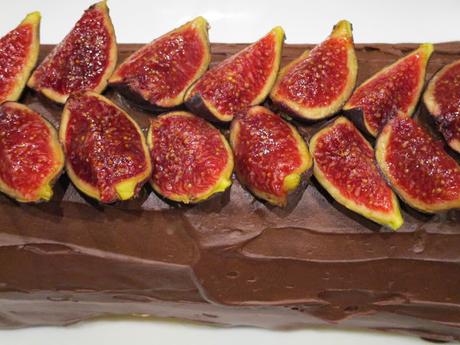 Brazo de gitano de compota de higos y ganache de chocolate - Sin gluten y sin lactosa