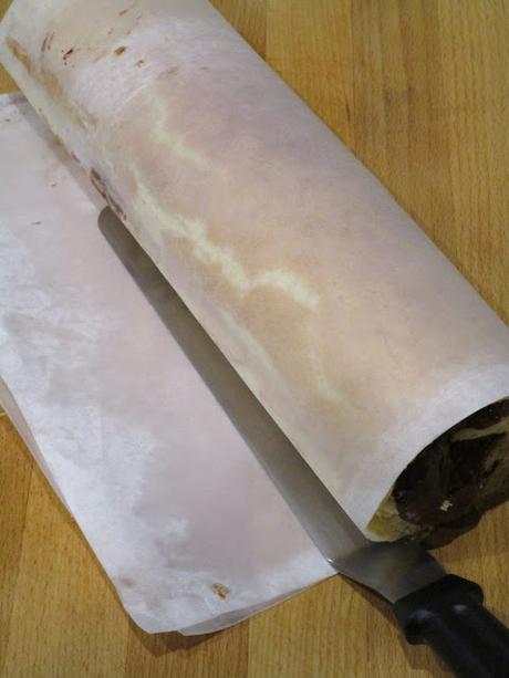 Brazo de gitano de compota de higos y ganache de chocolate - Sin gluten y sin lactosa