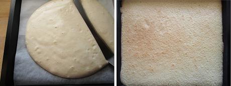 Brazo de gitano de chantilly de café y compota de ciruelas negras