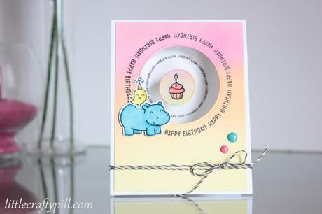 Spinning birthday card and blending with dye inks Spinning birthday card and blending with dye inks