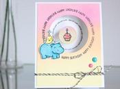 Spinning birthday card blending with inks