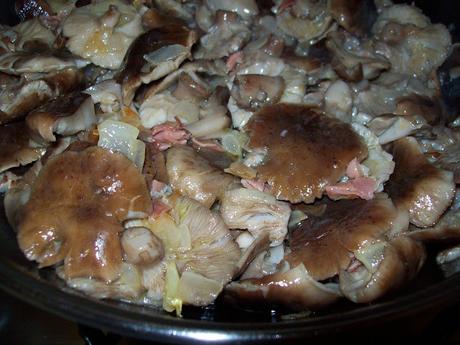 SETAS CON CEBOLLA Y JAMON SERRANO