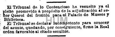 El frontón de la Biblioteca Nacional. Madrid, 1892-1903