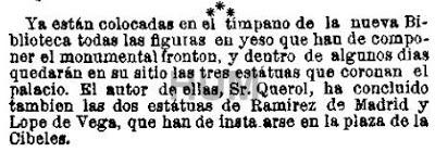 El frontón de la Biblioteca Nacional. Madrid, 1892-1903