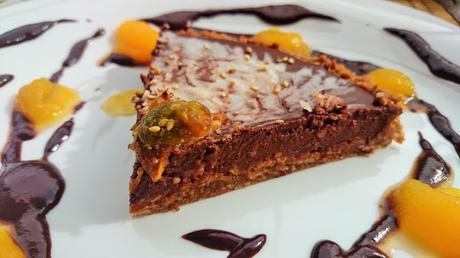 Tarta vegana de calabaza y chocolate sin gluten