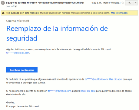 Ejemplo de Phishing Gmail