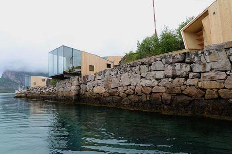 Cabañas sobre el mar, diseño en una isla Noruega.