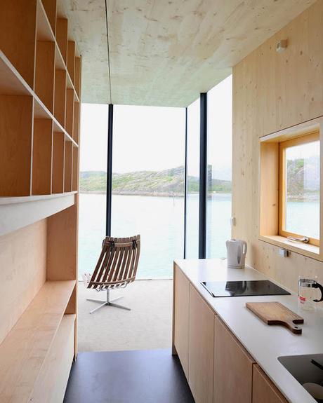 Cabañas sobre el mar, diseño en una isla Noruega.