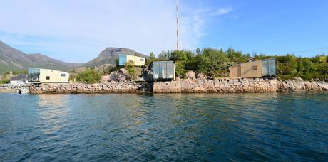 Cabañas sobre el mar, diseño en una isla Noruega.