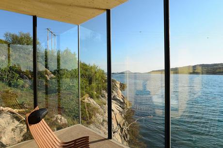 Cabañas sobre el mar, diseño en una isla Noruega.