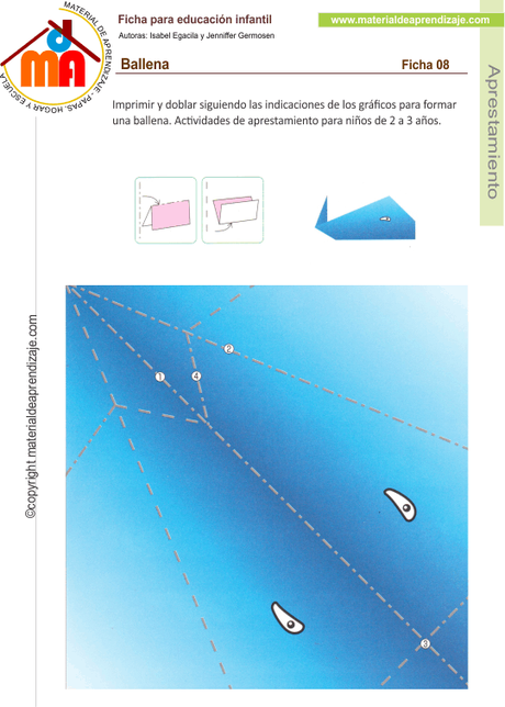 Ballena: Actividades para doblar de 2 a 3 años