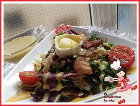 Ensalada con salsa de moztaza y miel (tradicional)