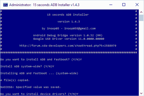 ADB installer for Windows