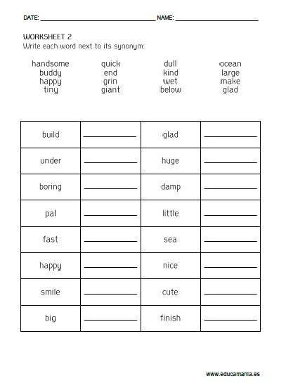 WRITE SYNONYM WORDS WS2