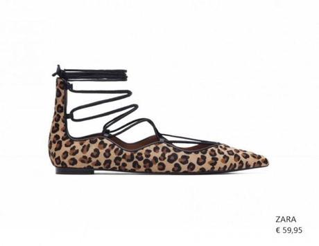 Zapatos de la temporada, los modelos con cuerdas que màs les gusta a las fashion-adictas… ZARA-ANIMALIER balerinas con cuerdas