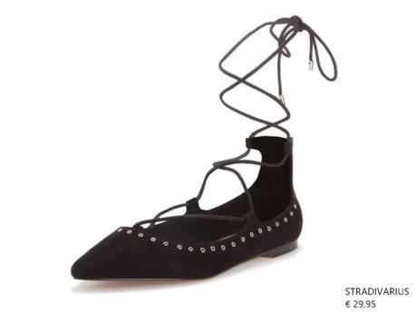 Zapatos de la temporada, los modelos con cuerdas que màs les gusta a las fashion-adictas… STRADIVARIUS BALERINAS CON CUERDAS