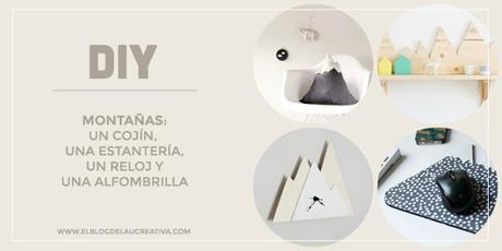DIY | Un cojín, una estantería, un reloj y una alfombrilla con forma de montaña diy-tutorial-cojin-estanteria-reloj-alfombrilla-montana