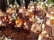 Wedding Inspiration: backdrop troncos velas para ceremonia otoñal