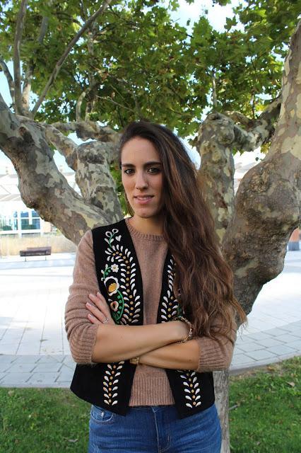 70s jeans and suede vest