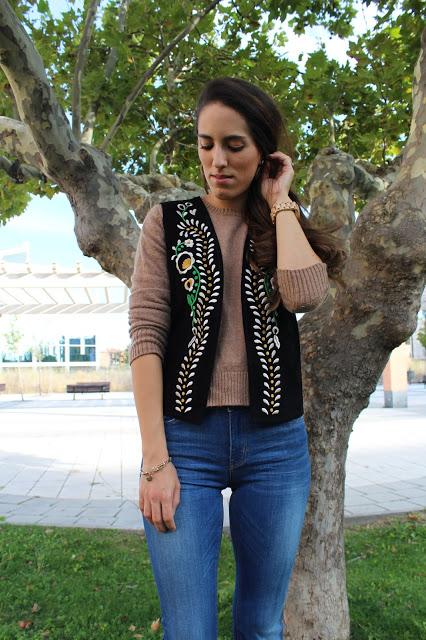 70s jeans and suede vest