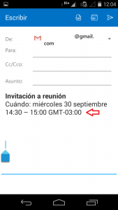 Crear una invitación en Outlook para Android