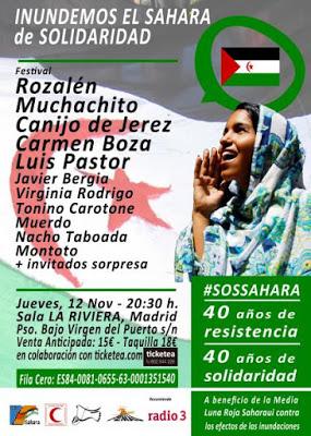 Concierto solidario por el Sáhara con Rozalén, Muchachito, El Canijo de Jerez, Carmen Boza...