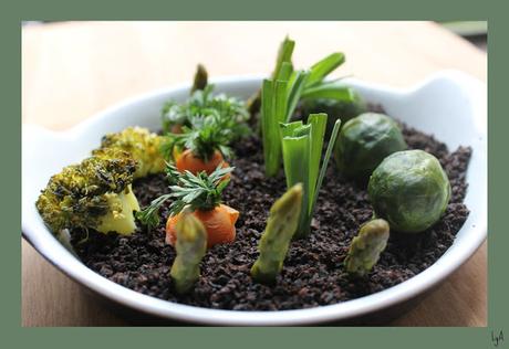Huerto comestible con tierra de olivas y salsa gribiche, de Heston Blumenthal... para Cooking the chef