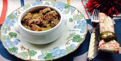 Carne guisada con champiñones