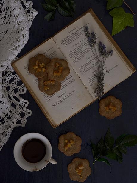 GALLETAS DE HARINA DE CASTAÑA Y NARANJA CONFITADA