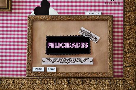 diy, marco dorado, felicitacion, moodboard