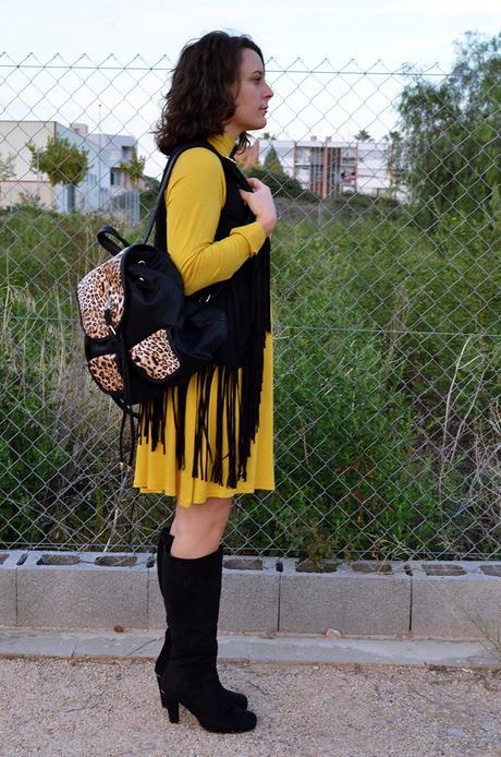 Mustard & Fringed vest (3)