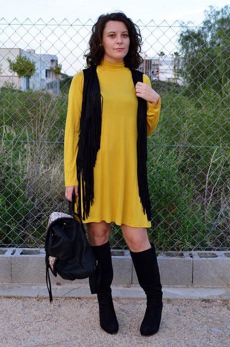 Mustard & Fringed vest (5)