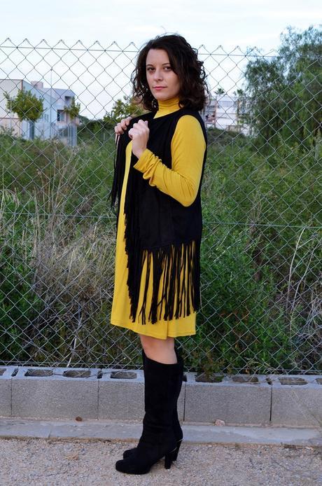 Mustard & Fringed vest (7)