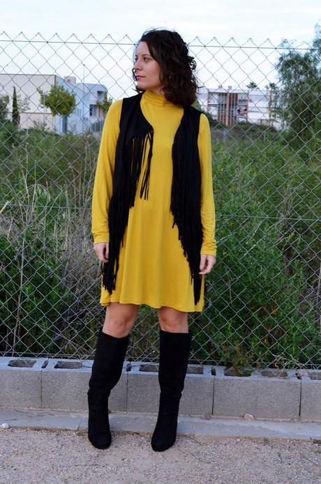 Mustard & Fringed vest (9)