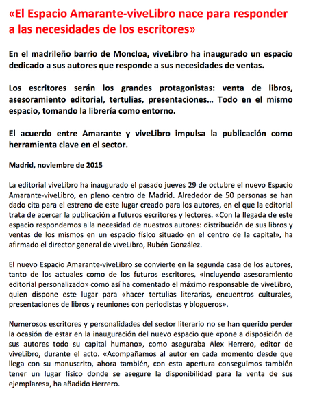¿Qué es el Espacio Amarante-ViveLibro? ¿Qué es el Espacio Amarante-ViveLibro?