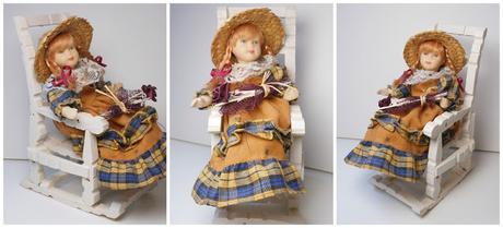 Silla mecedora con pinzas para la ropa