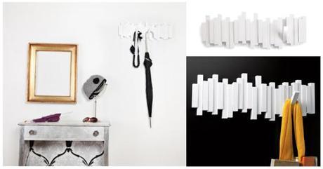 Perchero de pared Stick blanco