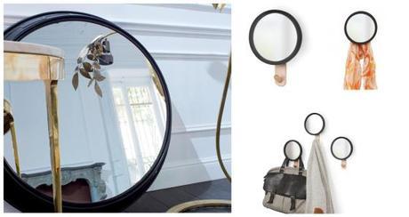 Perchero de pared con espejo