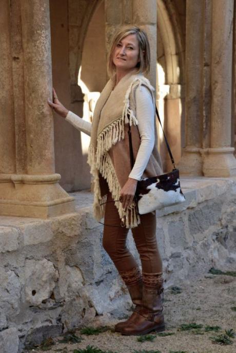 Camel vest in the countryside
