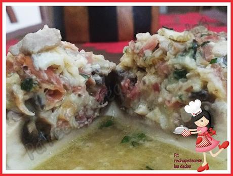 *Champiñones rellenos al vapor (Olla GM-E)